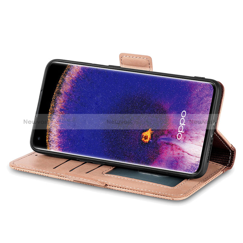 Leather Case Stands Flip Cover Holder S03D for Oppo Find X5 5G