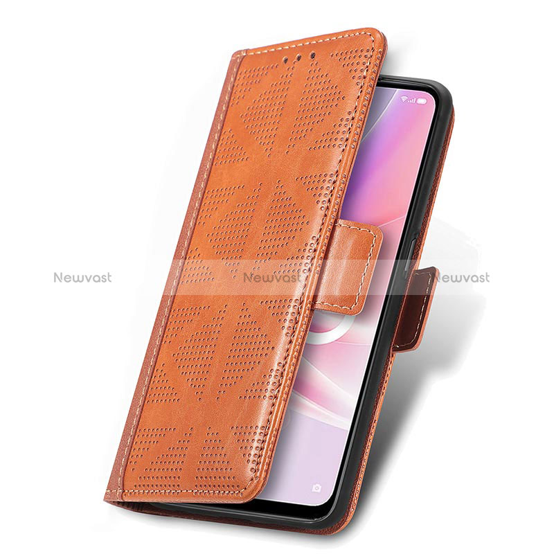 Leather Case Stands Flip Cover Holder S03D for Oppo K10 5G India