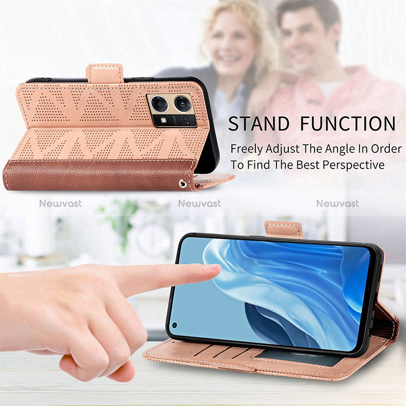 Leather Case Stands Flip Cover Holder S03D for Oppo Reno8 4G