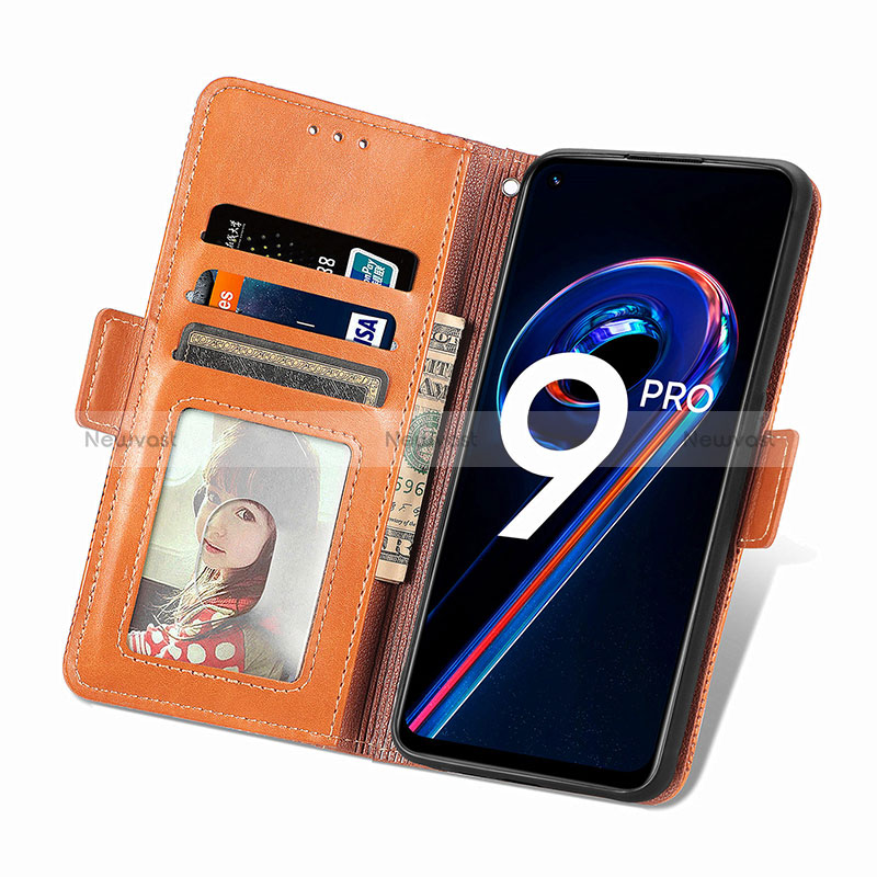 Leather Case Stands Flip Cover Holder S03D for Realme 9 5G