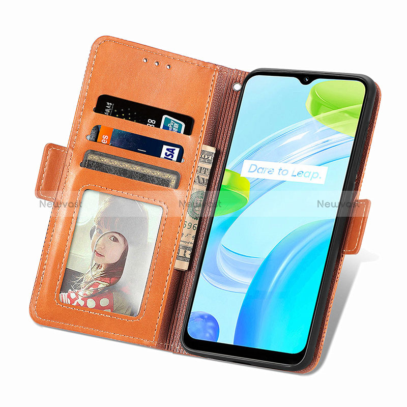 Leather Case Stands Flip Cover Holder S03D for Realme C30