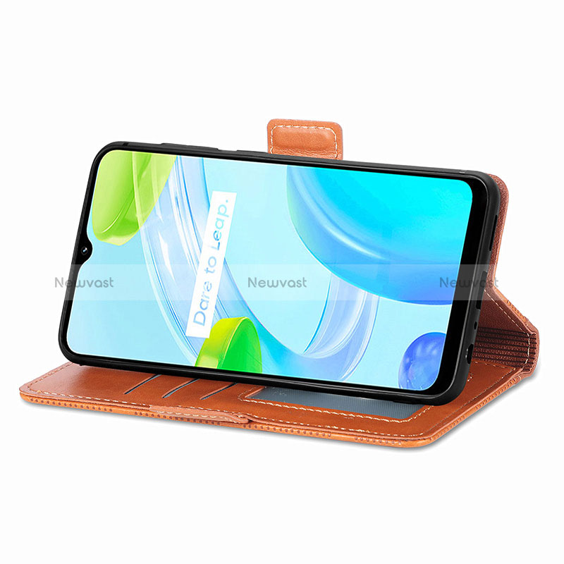 Leather Case Stands Flip Cover Holder S03D for Realme C30