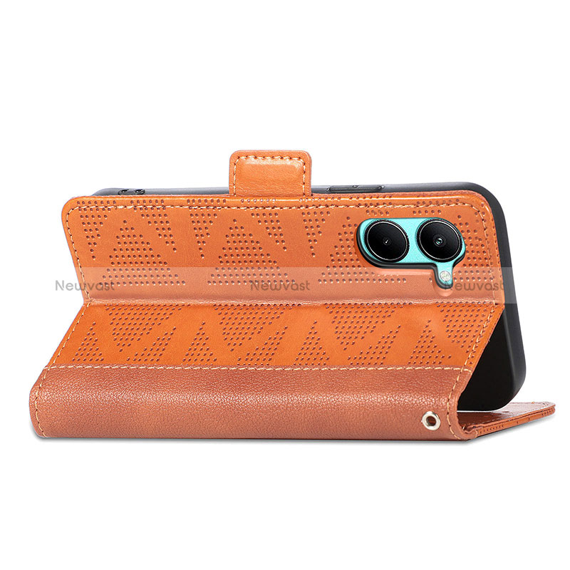 Leather Case Stands Flip Cover Holder S03D for Realme C33 (2023)