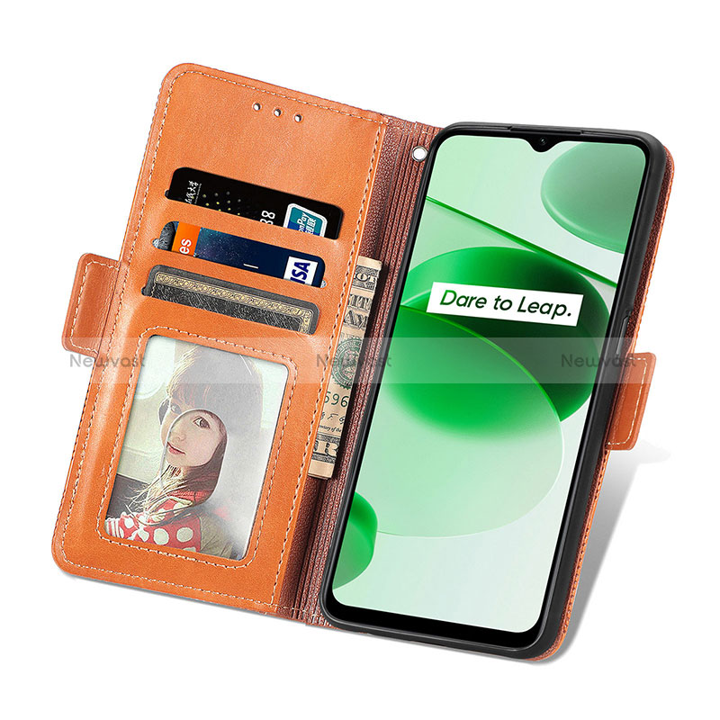 Leather Case Stands Flip Cover Holder S03D for Realme C35