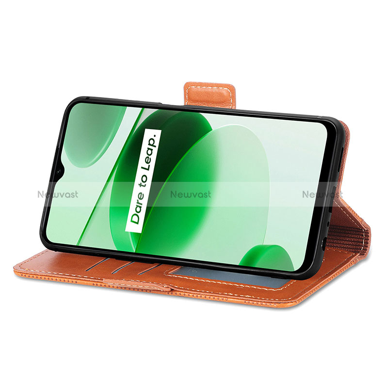 Leather Case Stands Flip Cover Holder S03D for Realme C35