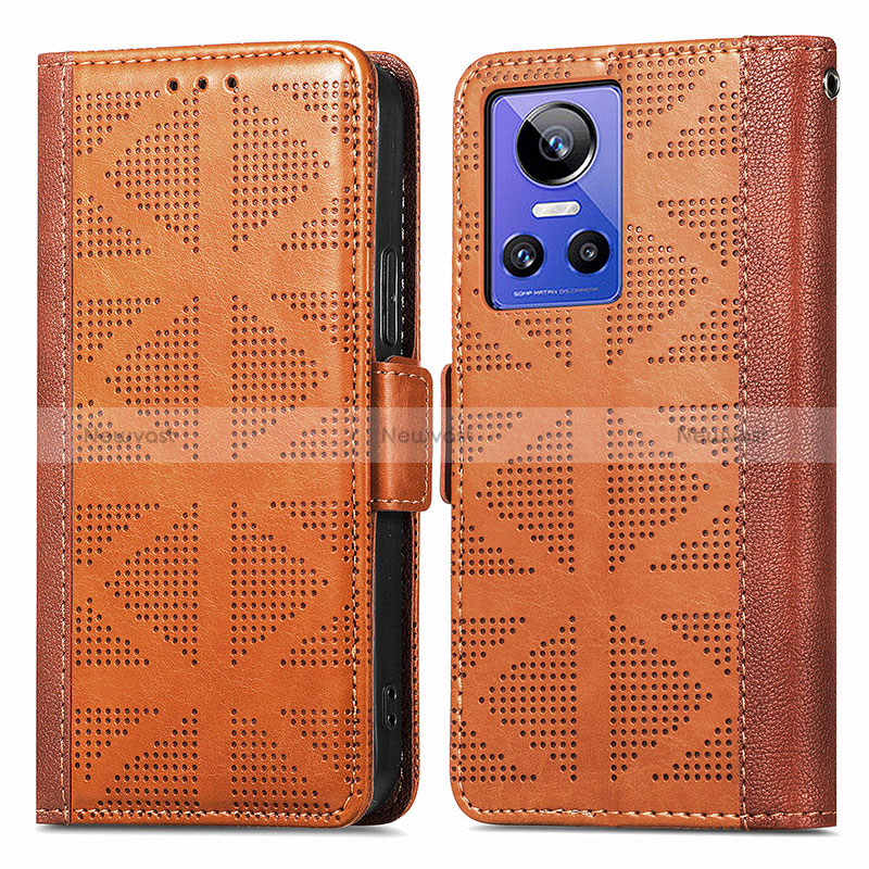 Leather Case Stands Flip Cover Holder S03D for Realme GT Neo3 5G