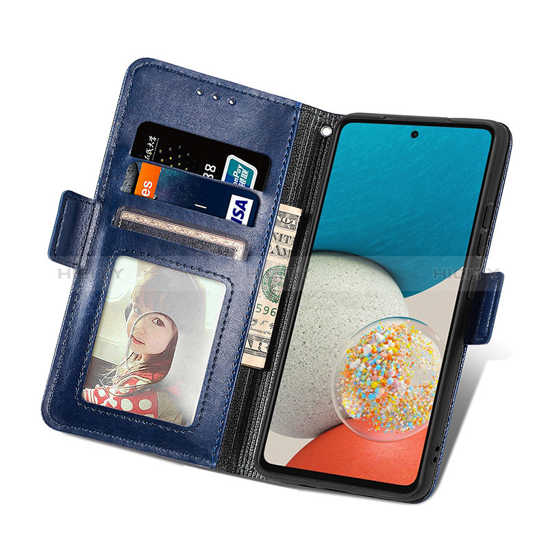 Leather Case Stands Flip Cover Holder S03D for Samsung Galaxy A73 5G