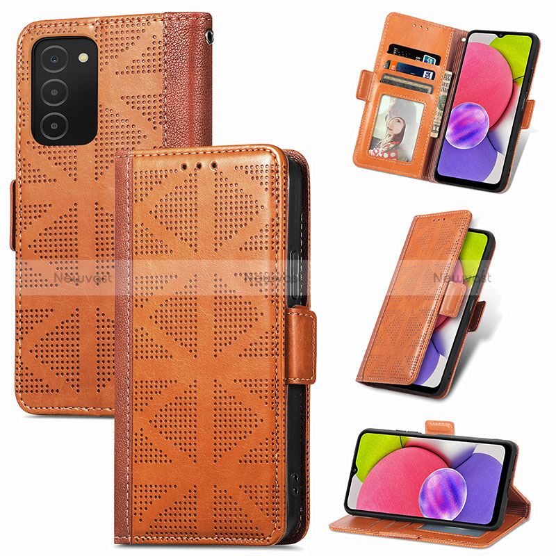 Leather Case Stands Flip Cover Holder S03D for Samsung Galaxy F02S SM-E025F