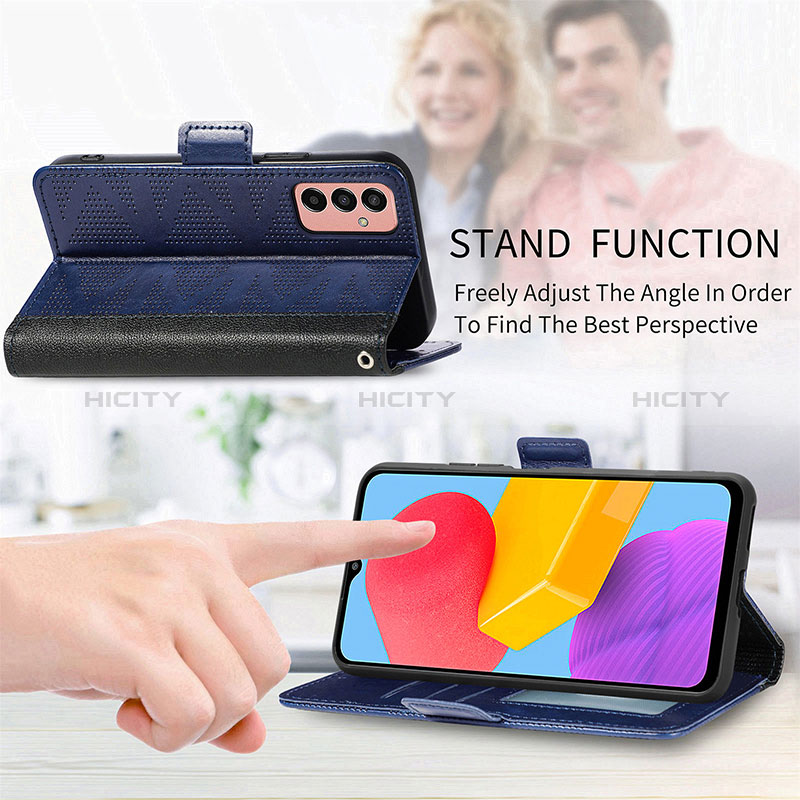 Leather Case Stands Flip Cover Holder S03D for Samsung Galaxy M13 4G