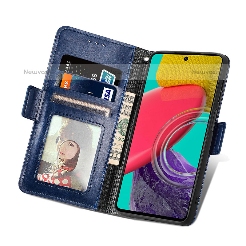 Leather Case Stands Flip Cover Holder S03D for Samsung Galaxy M53 5G