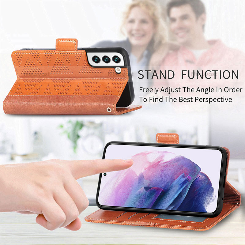 Leather Case Stands Flip Cover Holder S03D for Samsung Galaxy S21 FE 5G