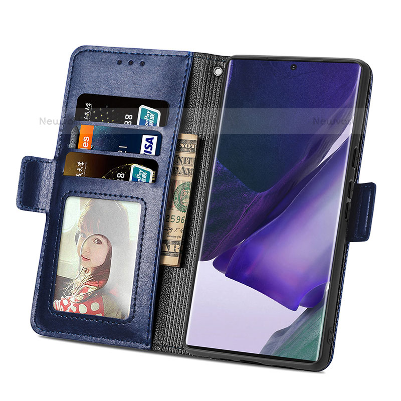 Leather Case Stands Flip Cover Holder S03D for Samsung Galaxy S21 Ultra 5G