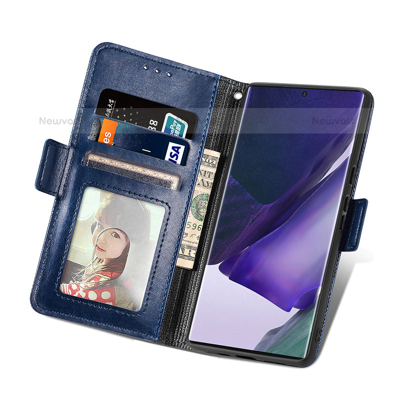 Leather Case Stands Flip Cover Holder S03D for Samsung Galaxy S21 Ultra 5G