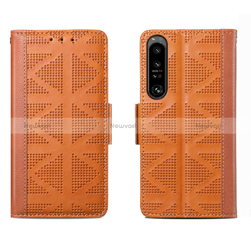 Leather Case Stands Flip Cover Holder S03D for Sony Xperia 1 IV