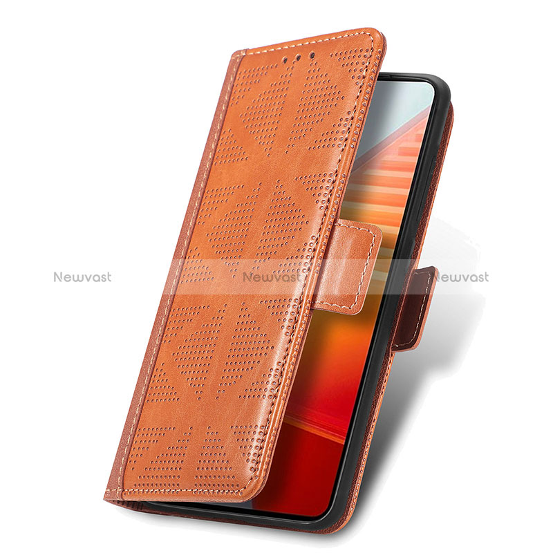 Leather Case Stands Flip Cover Holder S03D for Vivo iQOO 9T 5G