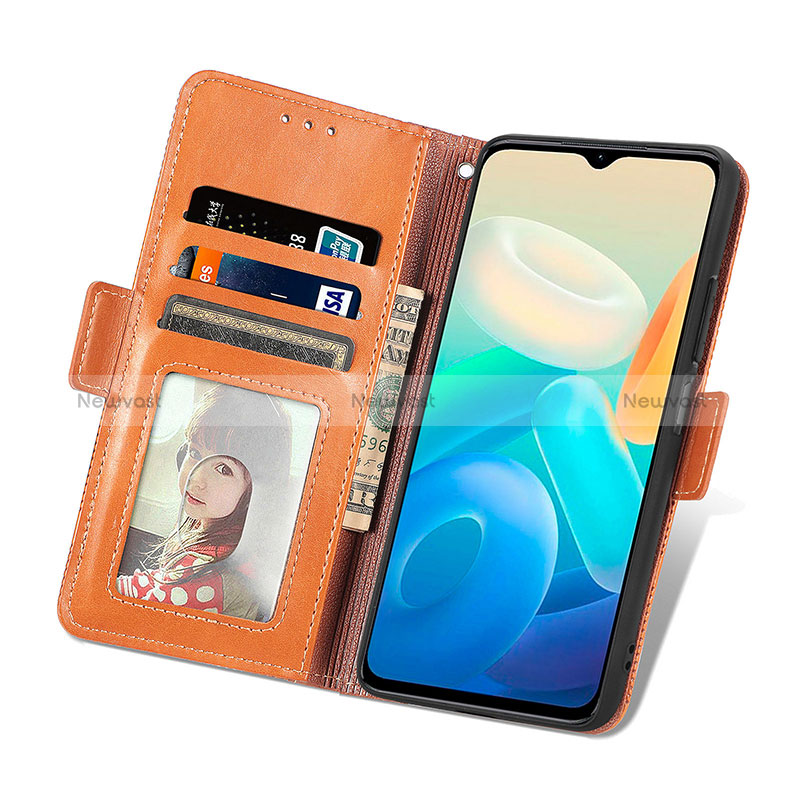 Leather Case Stands Flip Cover Holder S03D for Vivo iQOO Z6 Lite 5G