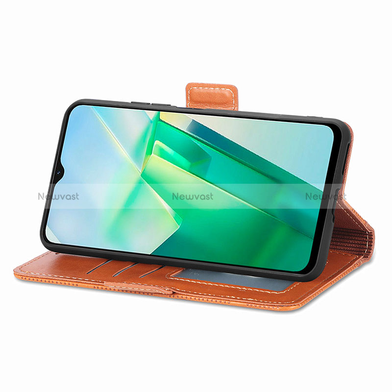 Leather Case Stands Flip Cover Holder S03D for Vivo T2x 5G