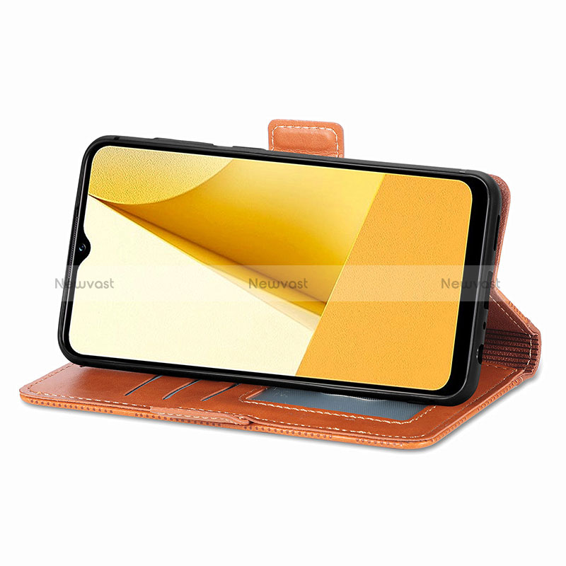 Leather Case Stands Flip Cover Holder S03D for Vivo Y02S