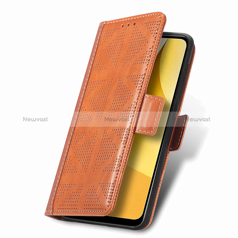 Leather Case Stands Flip Cover Holder S03D for Vivo Y02S