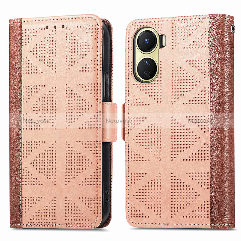 Leather Case Stands Flip Cover Holder S03D for Vivo Y16