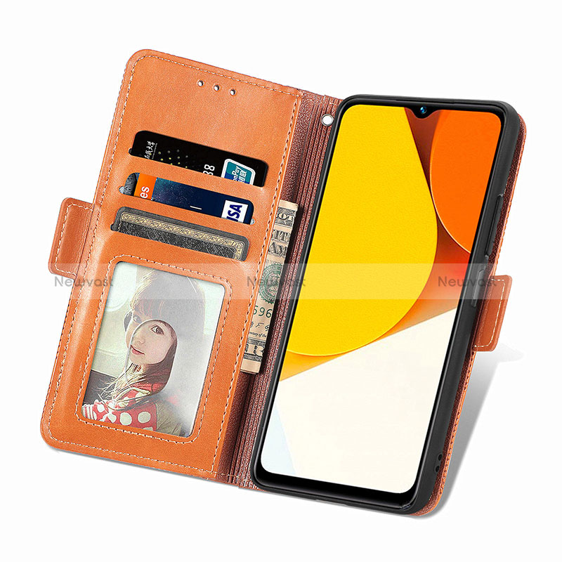 Leather Case Stands Flip Cover Holder S03D for Vivo Y35 4G