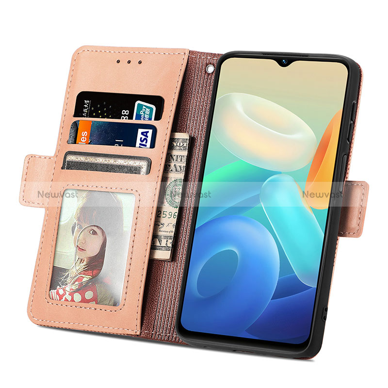 Leather Case Stands Flip Cover Holder S03D for Vivo Y52t 5G