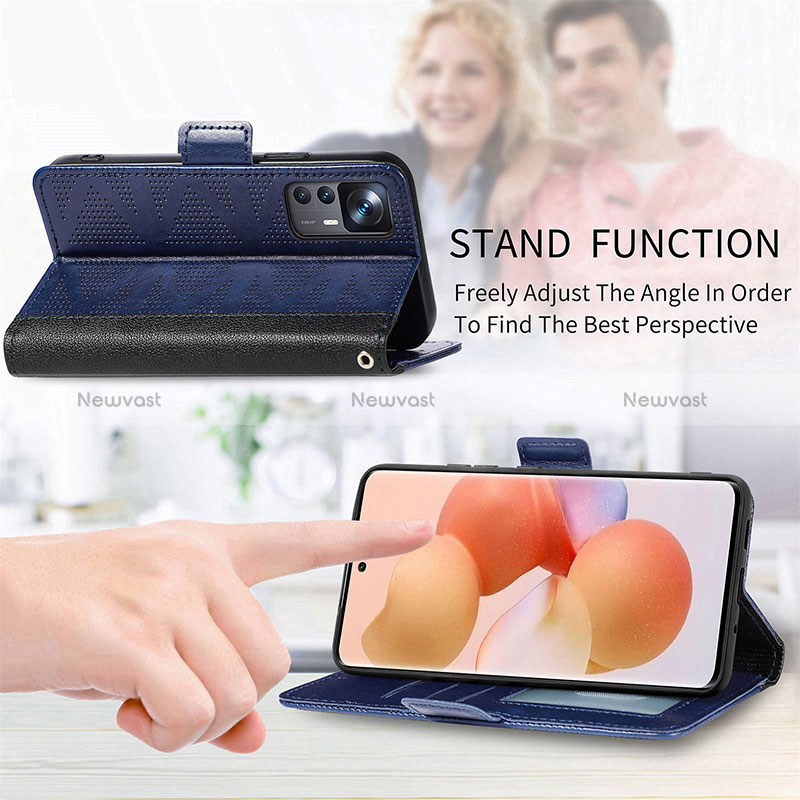 Leather Case Stands Flip Cover Holder S03D for Xiaomi Mi 12T 5G