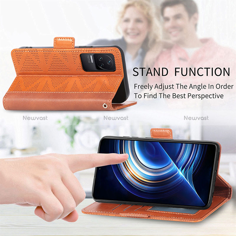 Leather Case Stands Flip Cover Holder S03D for Xiaomi Redmi K50 5G