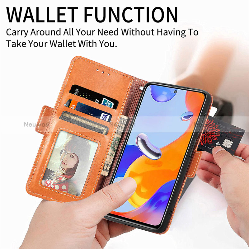 Leather Case Stands Flip Cover Holder S03D for Xiaomi Redmi Note 11 Pro 4G