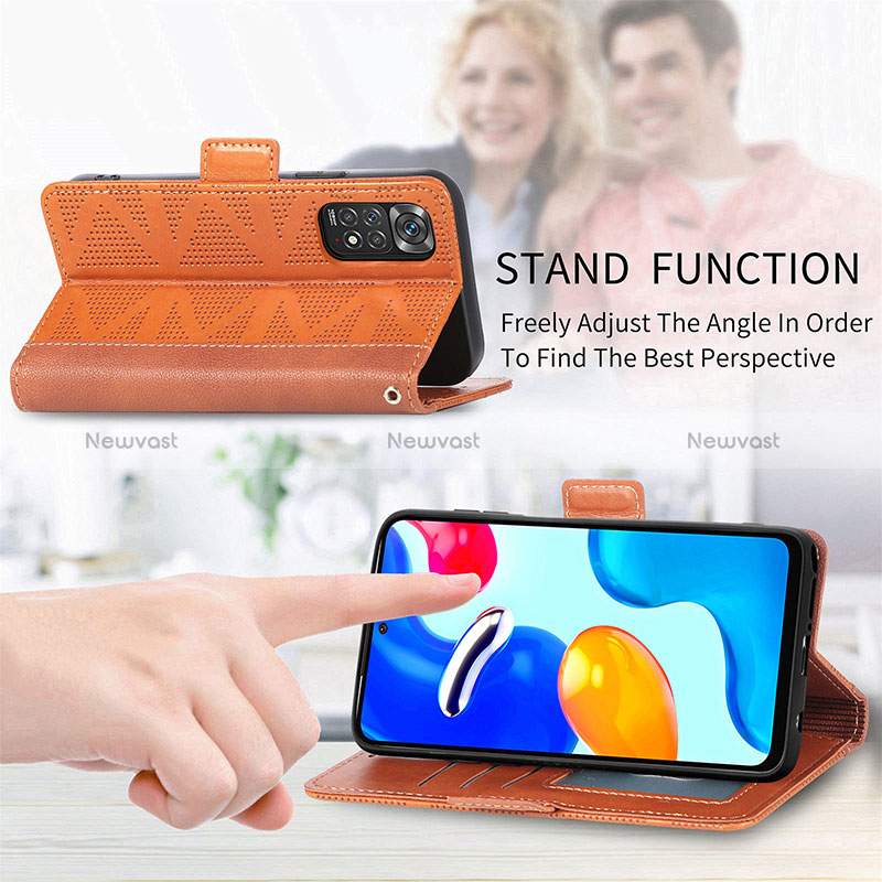 Leather Case Stands Flip Cover Holder S03D for Xiaomi Redmi Note 11S 4G