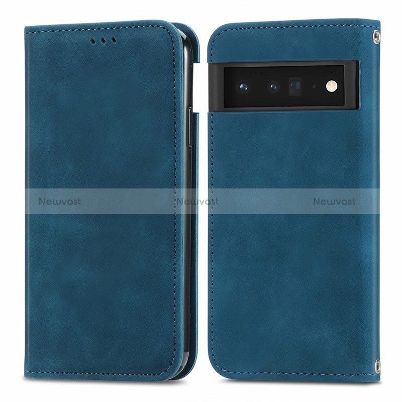 Leather Case Stands Flip Cover Holder S04D for Google Pixel 6 Pro 5G