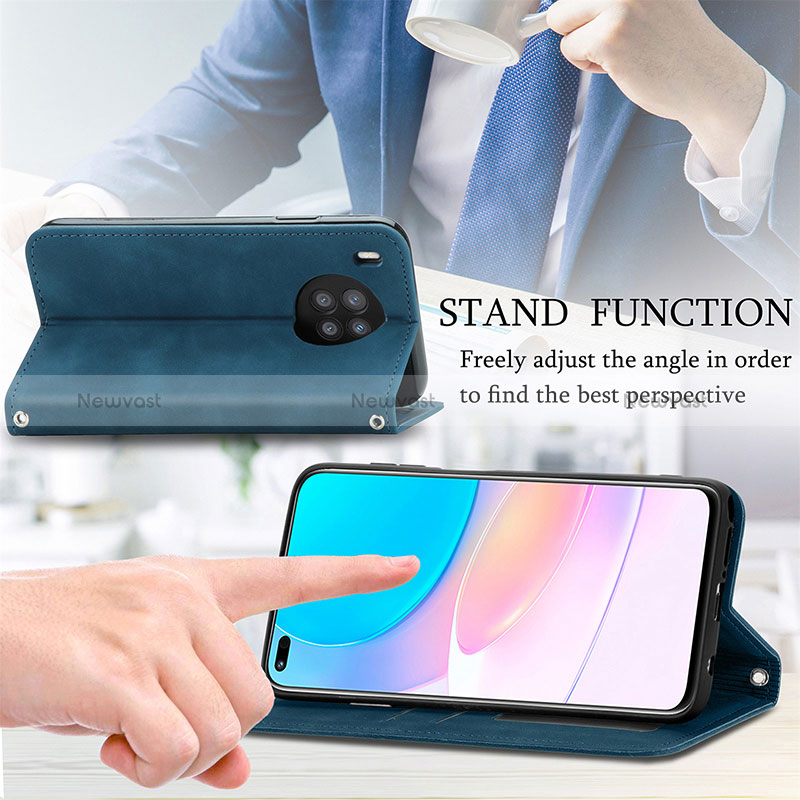 Leather Case Stands Flip Cover Holder S04D for Huawei Honor 50 Lite