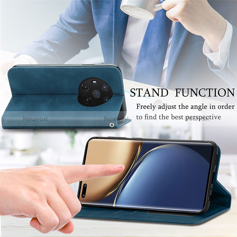 Leather Case Stands Flip Cover Holder S04D for Huawei Honor Magic3 5G