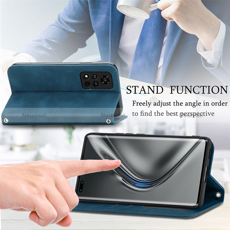 Leather Case Stands Flip Cover Holder S04D for Huawei Honor V40 5G