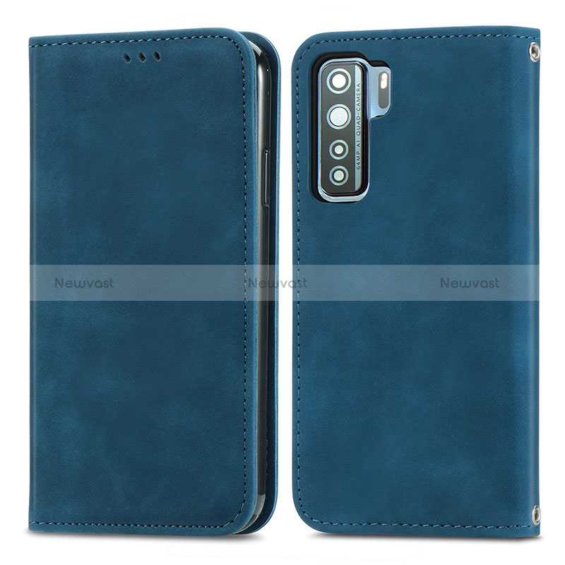 Leather Case Stands Flip Cover Holder S04D for Huawei Nova 7 SE 5G