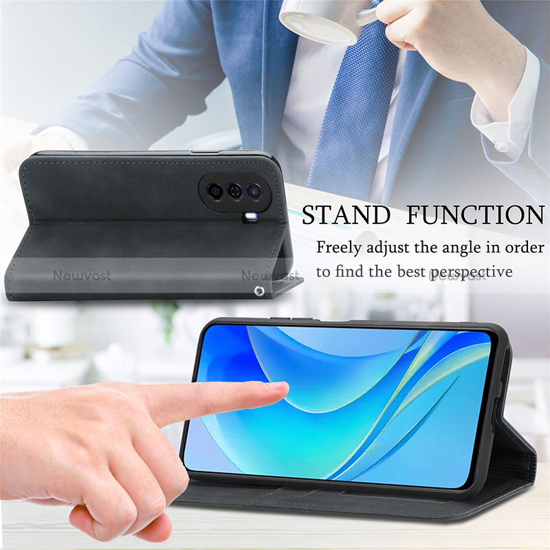 Leather Case Stands Flip Cover Holder S04D for Huawei Nova Y70