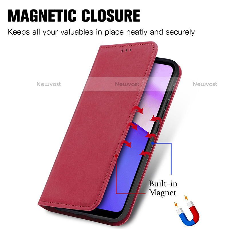 Leather Case Stands Flip Cover Holder S04D for Motorola Moto E20