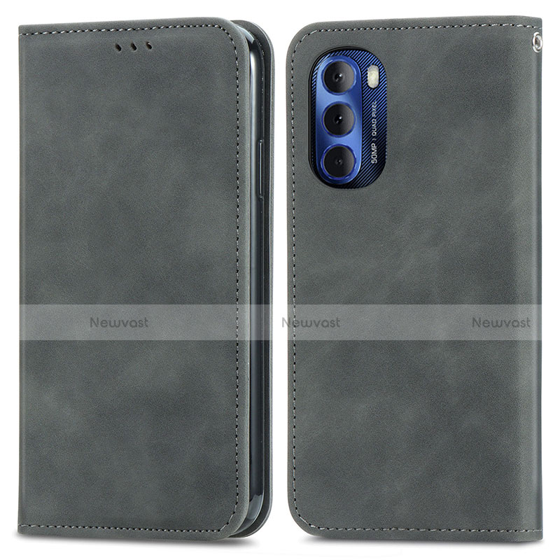 Leather Case Stands Flip Cover Holder S04D for Motorola Moto G Stylus (2022) 5G