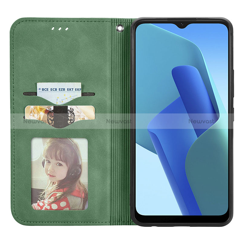 Leather Case Stands Flip Cover Holder S04D for Oppo A16K