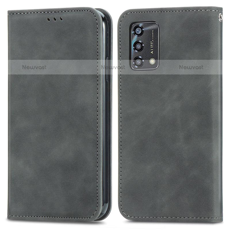 Leather Case Stands Flip Cover Holder S04D for Oppo A74 4G