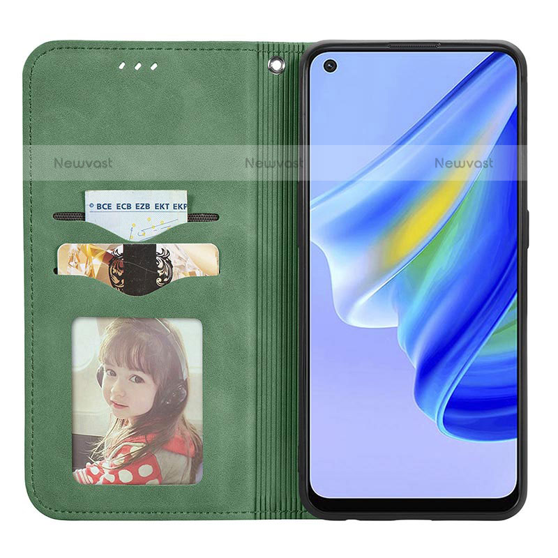 Leather Case Stands Flip Cover Holder S04D for Oppo A74 4G