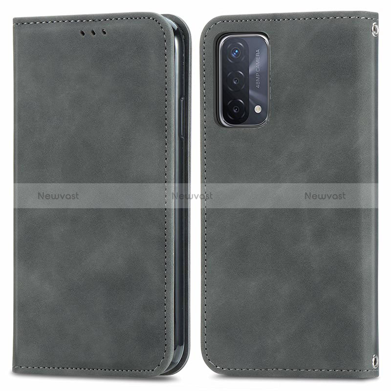 Leather Case Stands Flip Cover Holder S04D for Oppo A74 5G