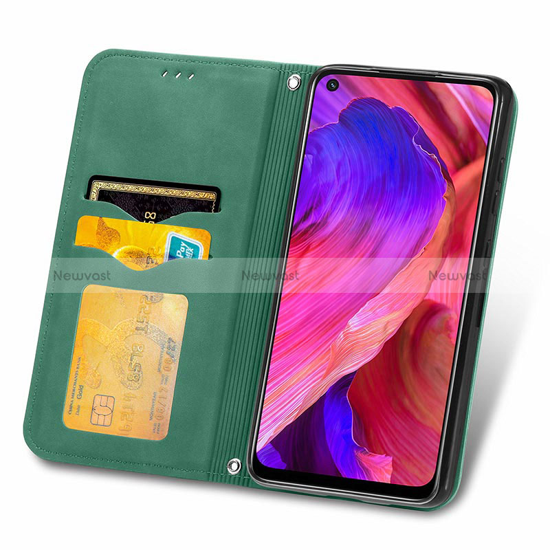 Leather Case Stands Flip Cover Holder S04D for Oppo A74 5G