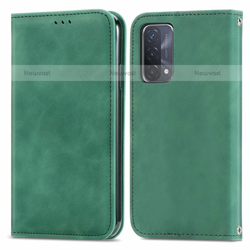 Leather Case Stands Flip Cover Holder S04D for Oppo A93 5G