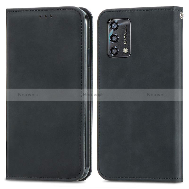 Leather Case Stands Flip Cover Holder S04D for Oppo Reno6 Lite