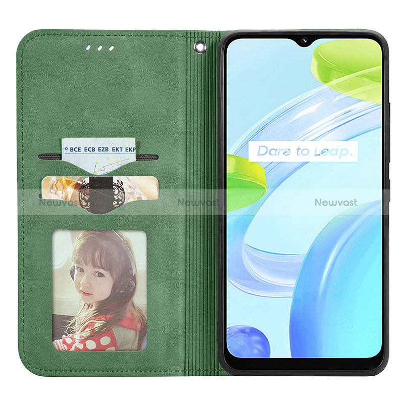 Leather Case Stands Flip Cover Holder S04D for Realme C30