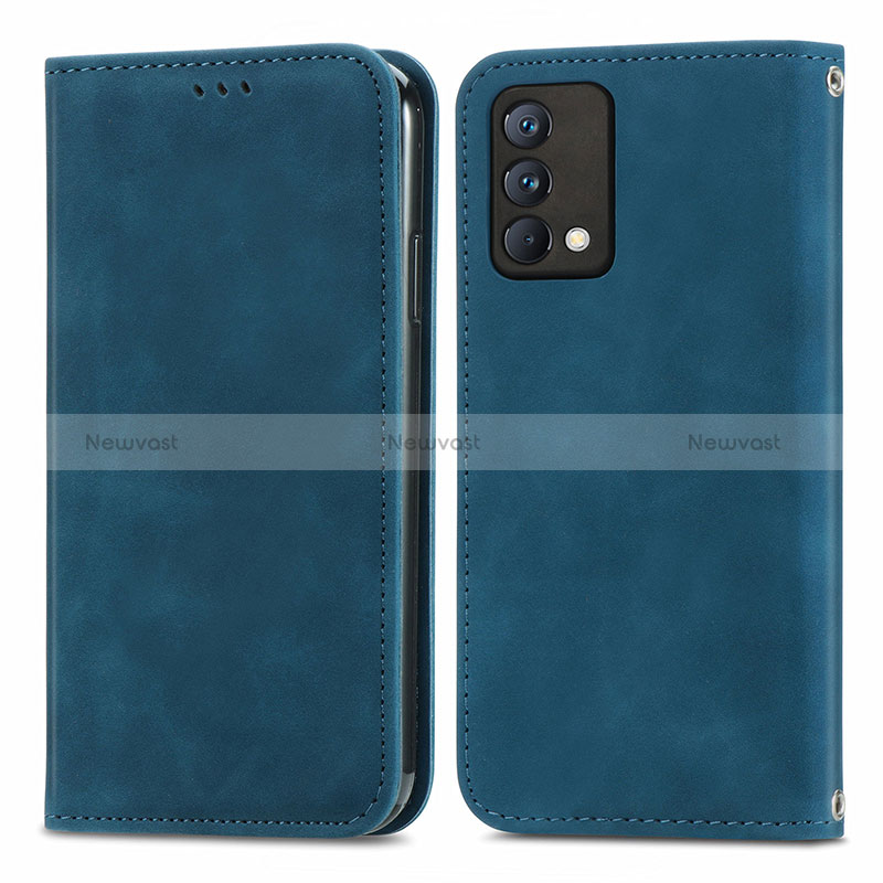 Leather Case Stands Flip Cover Holder S04D for Realme GT Master 5G Blue