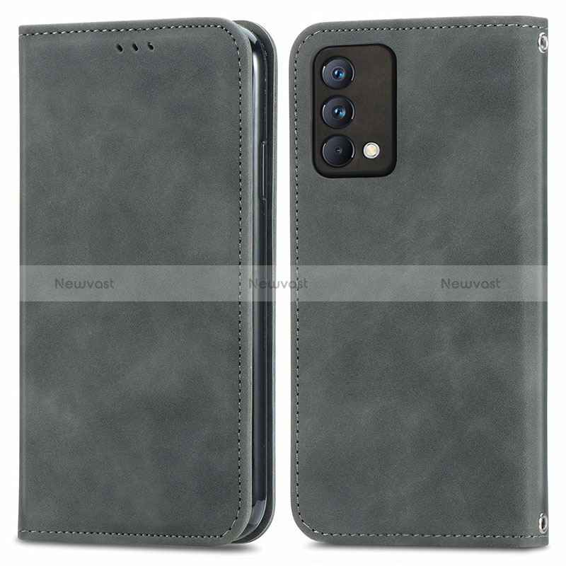 Leather Case Stands Flip Cover Holder S04D for Realme GT Master 5G Gray