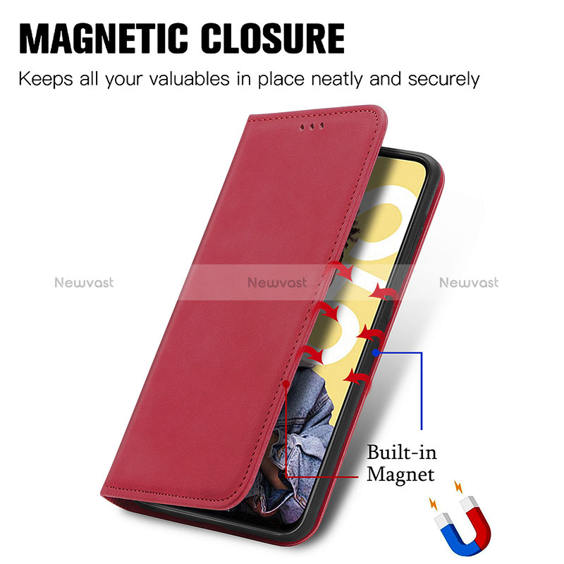 Leather Case Stands Flip Cover Holder S04D for Realme Narzo N55