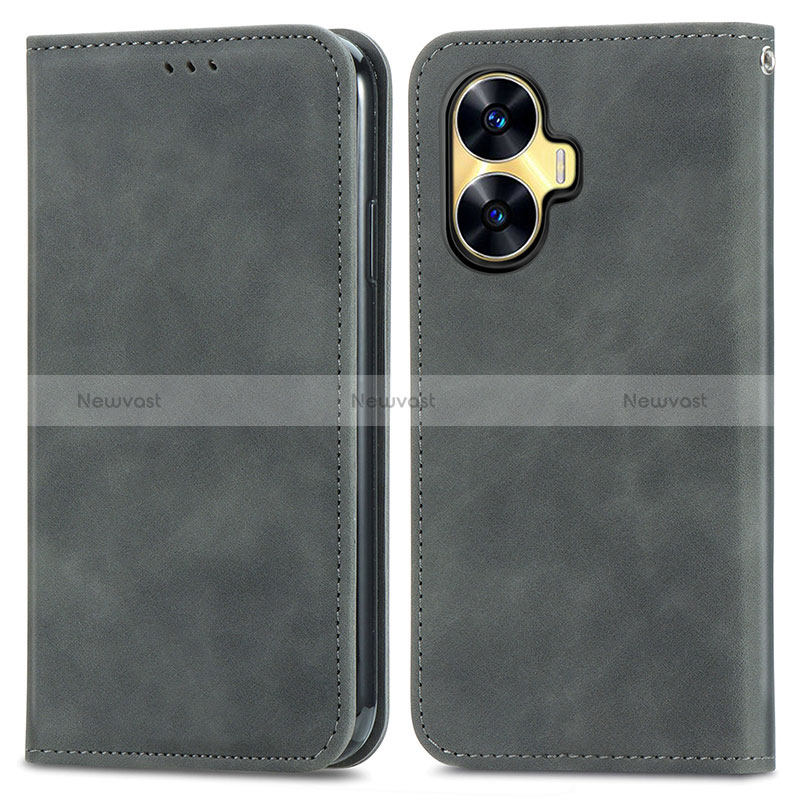 Leather Case Stands Flip Cover Holder S04D for Realme Narzo N55